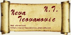 Neva Teovanović vizit kartica